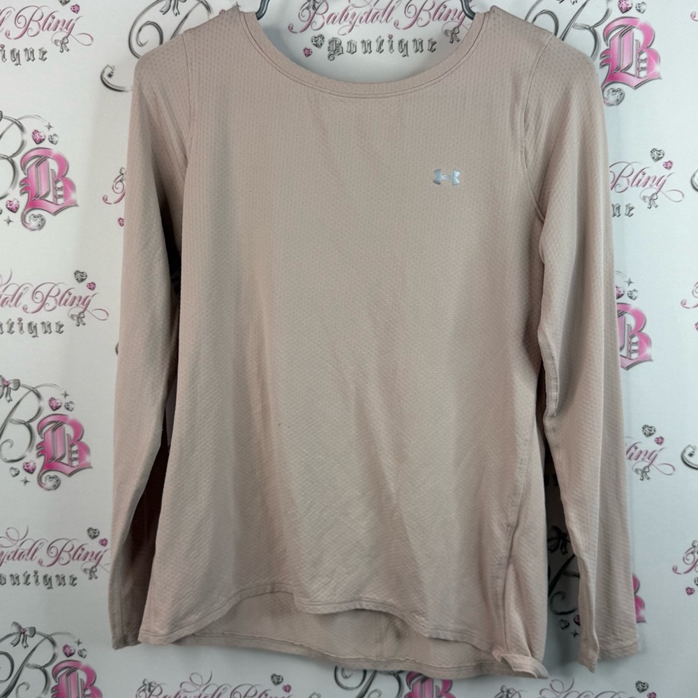Under Armour long sleeve stretchy top shirt Women's pink Blush Long Sleeve Tee
